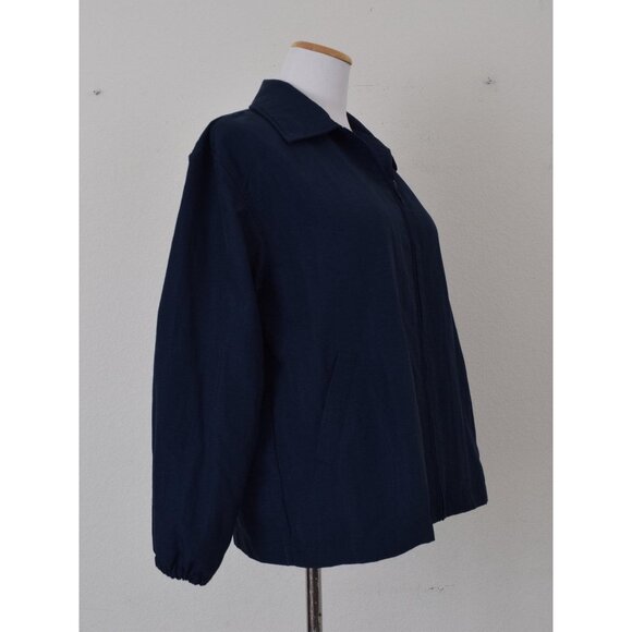 Vintage 90s Navy Nylon/Poly Windbreaker size Small - Picture 3 of 10